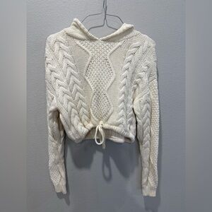 Aeropostale Cream Cable Knit Cowl Sweater
